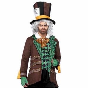 Mad Hatter Complete Costume Set - Brown and Green